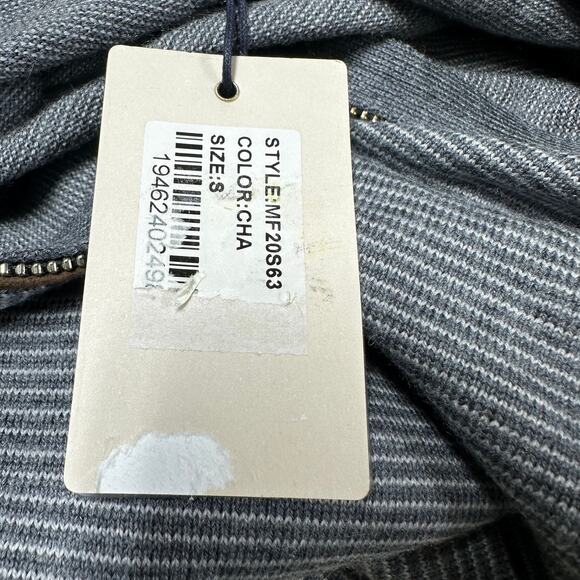 Peter Millar Needle Stripe Wool Quarter Zip Sweater Gray Men's Size Small NWT - Picture 10 of 12